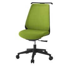 ノナチェア KZ330PVHM1T1Q6 肘なし・ハンガー付/ベースカラーT1  ［PV/抗ウイルス加工布地：Q6/モスグリーン］ 抵抗付ウレタン双輪キャスター