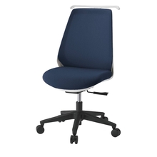 ノナチェア KZ330PVHM1W9B2 肘なし・ハンガー付/ベースカラーW9  ［PV/抗ウイルス加工布地：B2/ネイビーブルー］ 抵抗付ウレタン双輪キャスター