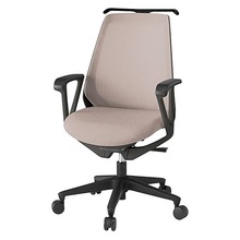 ノナチェア 固定肘 ハンガー付 ナイロン双輪キャスター [ ベース:ブラック / 張地:グレイッシュブラウン ] KZ-336JEH1T1F6