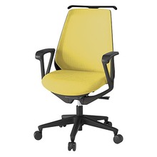 ノナチェア 固定肘 ハンガー付 ナイロン双輪キャスター [ ベース:ブラック / 張地:カナリアイエロー ] KZ-336JEH1T1U6