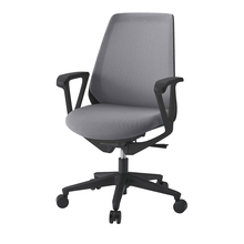 ノナチェア KZ-336PV1T1W6 固定肘付 ベースカラーT1  ［PV/抗ウイルス加工布地：W6/ライトグレーW］ ナイロン双輪キャスター