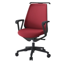 ノナチェア KZ336PVHM1T1M4 固定肘・ハンガー付/ベースカラーT1  ［PV/抗ウイルス加工布地：M4/ラズベリーレッド］ 抵抗付ウレタン双輪キャスター