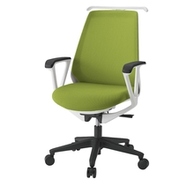 ノナチェア KZ336PVHM1W9Q6 固定肘・ハンガー付/ベースカラーW9  ［PV/抗ウイルス加工布地：Q6/モスグリーン］ 抵抗付ウレタン双輪キャスター