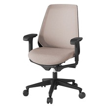 ノナチェア 可動肘 ナイロン双輪キャスター [ ベース:ブラック / 張地:グレイッシュブラウン ] KZ-337JE1T1F6