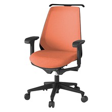 ノナチェア 可動肘 ハンガー付 ナイロン双輪キャスター [ ベース:ブラック / 張地:パーシモンオレンジ ] KZ-337JEH1T1D4