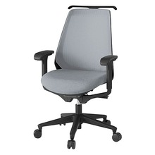 ノナチェア 可動肘 ハンガー付 ナイロン双輪キャスター [ ベース:ブラック / 張地:ホワイトグレーT ] KZ-337JEH1T1T7