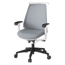 ノナチェア 可動肘 ハンガー付 ナイロン双輪キャスター [ ベース:ホワイト / 張地:ホワイトグレーT ] KZ-337JEH1W9T7