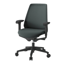 ノナチェア KZ-337PV1T1W2 可動肘付 ベースカラーT1  ［PV/抗ウイルス加工布地：W2/オフブラックW］ ナイロン双輪キャスター