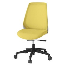 ノナチェア 肘なし 抵抗付ウレタン双輪キャスター [ ベース:ホワイト / 張地:カナリアイエロー ] KZ330JEM1W9U6