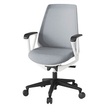 ノナチェア 固定肘 抵抗付ウレタン双輪キャスター [ ベース:ホワイト / 張地:ホワイトグレーT ] KZ336JEM1W9T7