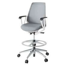 ノナチェア ハイポジションタイプ  固定肘 アルミ脚 [ ベース:ホワイト / 張地:ホワイトグレーT ] KZ336JEP2ZWT7