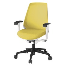 ノナチェア 可動肘 抵抗付ウレタン双輪キャスター [ ベース:ホワイト / 張地:カナリアイエロー ] KZ337JEM1W9U6