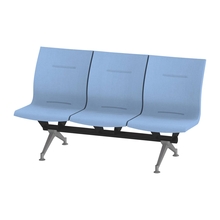 ウェイティングSL LSL-253D1-45B6 肘なし 3連（内脚） 突板バック [ 背・座 : B6 / グレイッシュスカイ 背突板 : 45 / ダークブラウン ]