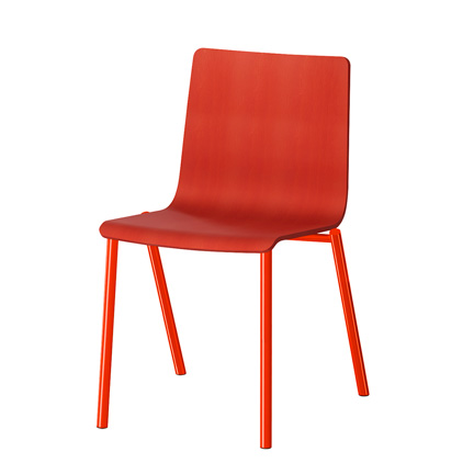 HAKUSAN NHS-100-GV214 アームレスチェア [ Frame: GV2 / Gloss Vermilion Seat: 14 / Vermilion ]