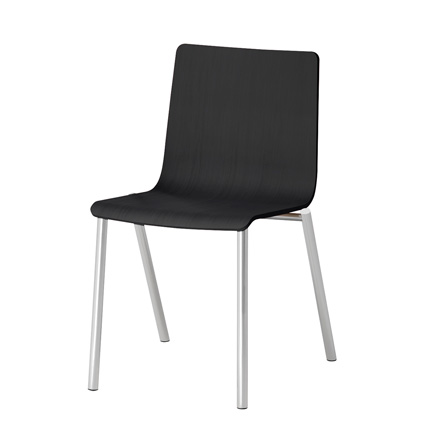 HAKUSAN NHS-100-Z907 アームレスチェア [ Frame: Z9 / Mirror Seat: 07 / Black ]