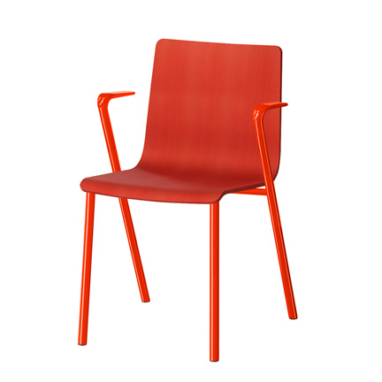 HAKUSAN NHS-105-GV214 アームチェア [ Frame: GV2 / Gloss Vermilion Seat: 14 / Vermilion ]