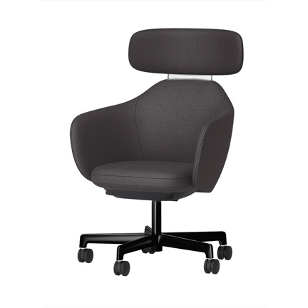 BIWA NST1TS-GT177 high-type ( ハイタイプ ) 5本昇降脚 TS / Fabric ( Kvadrat - Saxiion ) ナイロン双輪キャスター [ Leg: GT1/ Gloss Black T | Backlest&Seat : 177 ]