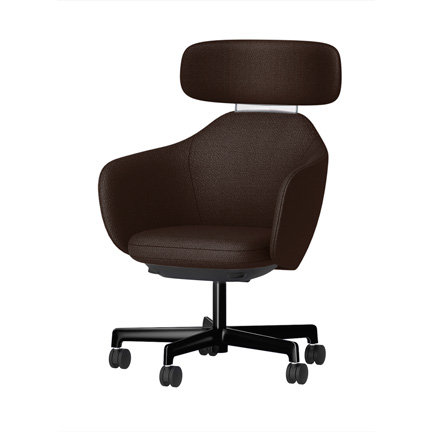 BIWA NST1TS-GT197 high-type ( ハイタイプ ) 5本昇降脚 TS / Fabric ( Kvadrat - Saxiion ) ナイロン双輪キャスター [ Leg: GT1/ Gloss Black T | Backlest&Seat : 397 ]