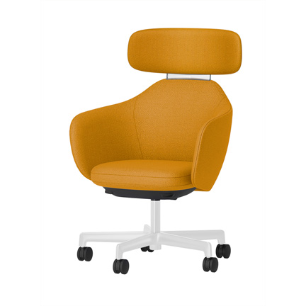 BIWA NST1TS-GT947 high-type ( ハイタイプ ) 5本昇降脚 TS / Fabric ( Kvadrat - Saxiion ) ナイロン双輪キャスター [ Leg: GT9/ Gloss White T | Backlest&Seat : 447 ]
