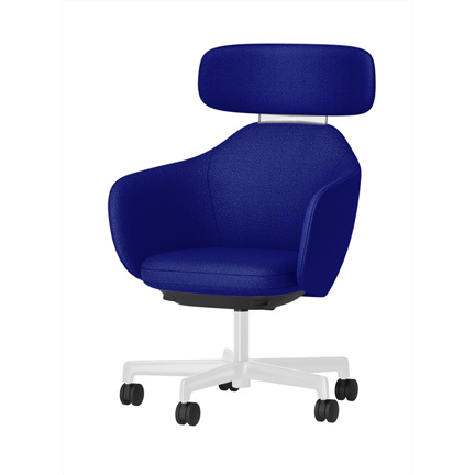 BIWA NST1TS-GT957 high-type ( ハイタイプ ) 5本昇降脚 TS / Fabric ( Kvadrat - Saxiion ) 抵抗付きウレタン双輪キャスター [ Leg: GT9/ Gloss White T | Backlest&Seat : 757 ]