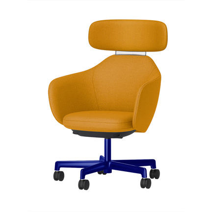 BIWA NST1TS-GV347 high-type ( ハイタイプ ) 5本昇降脚 TS / Fabric ( Kvadrat - Saxiion ) ナイロン双輪キャスター [ Leg: GV3/ Gloss Ultramarine | Backlest&Seat : 447 ]
