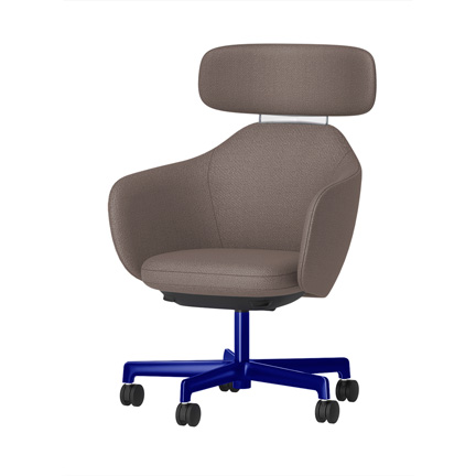 BIWA NST1TS-GV367 high-type ( ハイタイプ ) 5本昇降脚 TS / Fabric ( Kvadrat - Saxiion ) ナイロン双輪キャスター [ Leg: GV3/ Gloss Ultramarine | Backlest&Seat : 367 ]