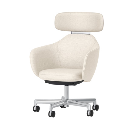BIWA NST1TS-Z907 high-type ( ハイタイプ ) 5本昇降脚 TS / Fabric ( Kvadrat - Saxiion ) ナイロン双輪キャスター [ Leg: Z9/ Aliminium Mirror | Backlest&Seat : 107 ]