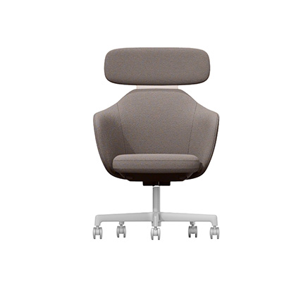 BIWA NST1TS-Z967 high-type ( ハイタイプ ) 5本昇降脚 TS / Fabric ( Kvadrat - Saxiion ) ナイロン双輪キャスター [ Leg: Z9/ Aliminium Mirror | Backlest&Seat : 367 ]