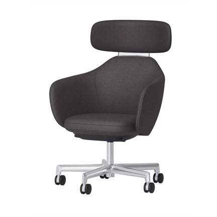 BIWA NST1TS-Z977 high-type ( ハイタイプ ) 5本昇降脚 TS / Fabric ( Kvadrat - Saxiion ) ナイロン双輪キャスター [ Leg: Z9/ Aliminium Mirror | Backlest&Seat : 177 ]