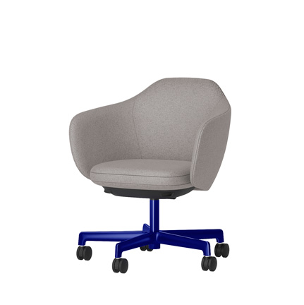 BIWA NST2KE-GV322 low-type  (ロータイプ ) 5本昇降脚 KE / Fabric ( Knolll - Hourglass ) ナイロン双輪キャスター [ Leg: GV3/ Gloss Ultramarine | Seat : 24 / Misty ]