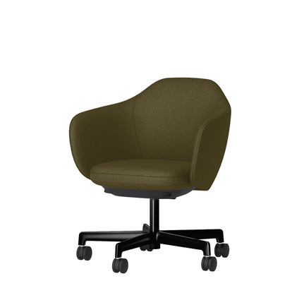 BIWA NST2KEM-F512 low-type  (ロータイプ ) 5本昇降脚 TS / Fabric ( Kvadrat - Saxiion ) ナイロン双輪キャスター [ Leg: GT1/ Gloss Black T | Seat : 987 ]
