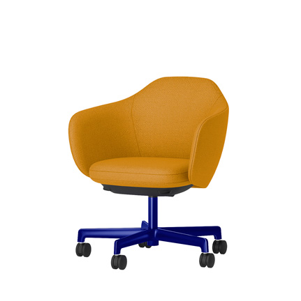 BIWA NST2CMM-GT9W2 low-type  (ロータイプ ) 5本昇降脚 TS / Fabric ( Kvadrat - Saxiion ) ナイロン双輪キャスター [ Leg: GV3/ Gloss Ultramarine | Seat : 447 ]