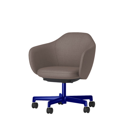 BIWA NST2CM-Z9C5 low-type  (ロータイプ ) 5本昇降脚 TS / Fabric ( Kvadrat - Saxiion ) ナイロン双輪キャスター [ Leg: GV3/ Gloss Ultramarine | Seat : 367 ]