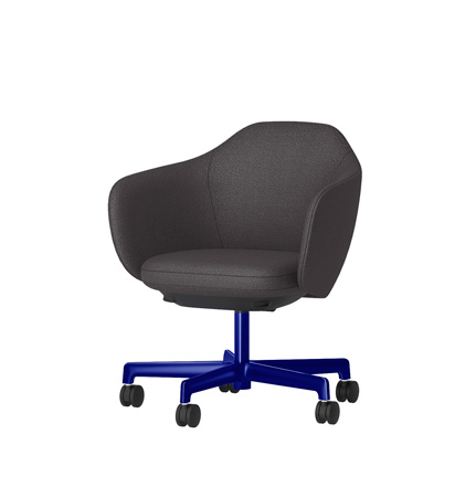 BIWA NST2CMM-Z9H8 low-type  (ロータイプ ) 5本昇降脚 TS / Fabric ( Kvadrat - Saxiion ) ナイロン双輪キャスター [ Leg: GV3/ Gloss Ultramarine | Seat : 177 ]