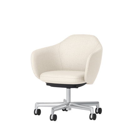BIWA NST2KE-GV327 low-type  (ロータイプ ) 5本昇降脚 TS / Fabric ( Kvadrat - Saxiion ) ナイロン双輪キャスター [ Leg: Z9/ Aliminium Mirror | Seat : 107 ]