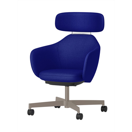 BIWA NST3TS-F557 high-type ( ハイタイプ ) 4本昇降脚 TS / Fabric ( Kvadrat - Saxiion ) 抵抗付きウレタン双輪キャスター [ Leg: F5/ Satin Soft taupe | Backlest&Seat : 757 ]