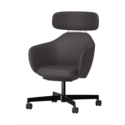 BIWA NST3TS-GT177 high-type ( ハイタイプ ) 4本昇降脚 TS / Fabric ( Kvadrat - Saxiion ) ナイロン双輪キャスター [ Leg: GT1/ Gloss Black T | Backlest&Seat : 177 ]