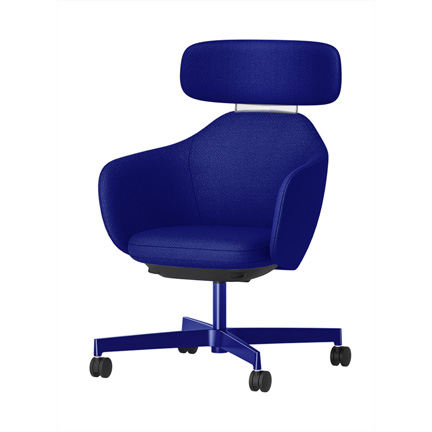 BIWA NST3TS-GV357 high-type ( ハイタイプ ) 4本昇降脚 TS / Fabric ( Kvadrat - Saxiion ) 抵抗付きウレタン双輪キャスター [ Leg: GV3/ Gloss Ultramarine | Backlest&Seat : 757 ]