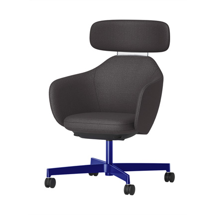 BIWA NST3TS-GV377 high-type ( ハイタイプ ) 4本昇降脚 TS / Fabric ( Kvadrat - Saxiion ) ナイロン双輪キャスター [ Leg: GV3/ Gloss Ultramarine | Backlest&Seat : 177 ]