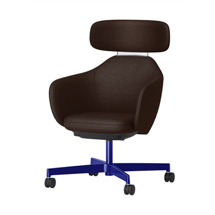 BIWA NST3TS-GV397 high-type ( ハイタイプ ) 4本昇降脚 TS / Fabric ( Kvadrat - Saxiion ) ナイロン双輪キャスター [ Leg: GV3/ Gloss Ultramarine | Backlest&Seat : 397 ]