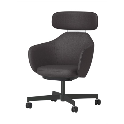 BIWA NST3TS-W277 high-type ( ハイタイプ ) 4本昇降脚 TS / Fabric ( Kvadrat - Saxiion ) ナイロン双輪キャスター [ Leg: W2/ Satin Off blacjk W | Backlest&Seat : 177 ]