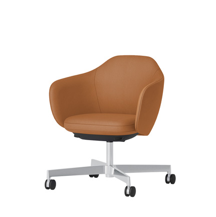 BIWA NST4KF-Z915 low-type  (ロータイプ ) 4本昇降脚 KF / Synthetic Leather ( Knoll - Prairie ) ナイロン双輪キャスター [ Leg: Z9/ Aliminium Mirror | Seat : 27 / Alley ]
