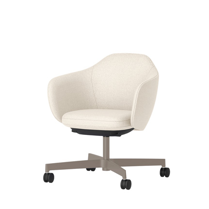 BIWA NST4CM-F5H8 low-type  (ロータイプ ) 4本昇降脚 TS / Fabric ( Kvadrat - Saxiion ) ナイロン双輪キャスター [ Leg: F5/ Satin Soft taupe | Seat : 107 ]