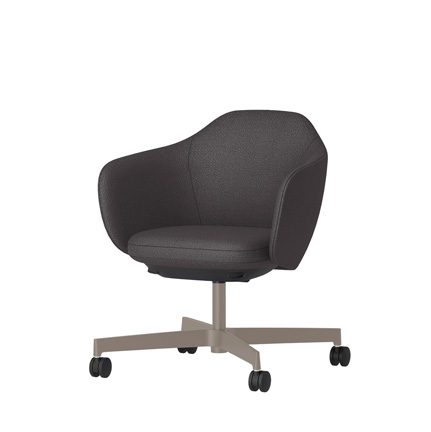 BIWA NST4CMM-F5W2 low-type  (ロータイプ ) 4本昇降脚 TS / Fabric ( Kvadrat - Saxiion ) ナイロン双輪キャスター [ Leg: F5/ Satin Soft taupe | Seat : 177 ]