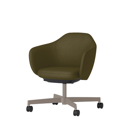 BIWA NST4CM-F5W2 low-type  (ロータイプ ) 4本昇降脚 TS / Fabric ( Kvadrat - Saxiion ) ナイロン双輪キャスター [ Leg: F5/ Satin Soft taupe | Seat : 987 ]