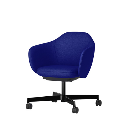 BIWA NST4KE-F528 low-type  (ロータイプ ) 4本昇降脚 TS / Fabric ( Kvadrat - Saxiion ) ナイロン双輪キャスター [ Leg: GT1/ Gloss Black T | Seat : 757 ]
