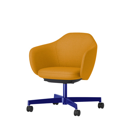 BIWA NST4CMM-GT9W2 low-type  (ロータイプ ) 4本昇降脚 TS / Fabric ( Kvadrat - Saxiion ) ナイロン双輪キャスター [ Leg: GV3/ Gloss Ultramarine | Seat : 447 ]