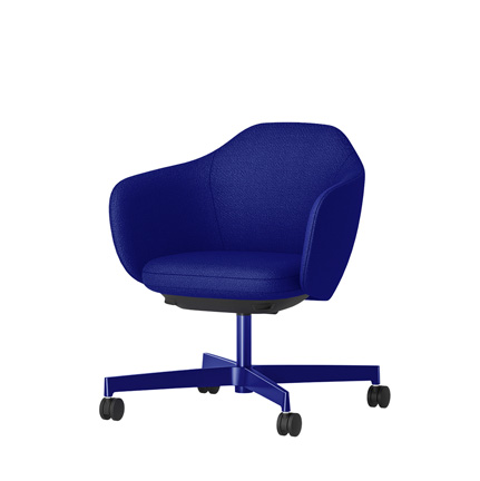 BIWA NST4CMM-GT9H8 low-type  (ロータイプ ) 4本昇降脚 TS / Fabric ( Kvadrat - Saxiion ) ナイロン双輪キャスター [ Leg: GV3/ Gloss Ultramarine | Seat : 757 ]