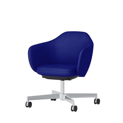 BIWA NST4KE-GV328 low-type  (ロータイプ ) 4本昇降脚 TS / Fabric ( Kvadrat - Saxiion ) ナイロン双輪キャスター [ Leg: Z9/ Aliminium Mirror | Seat : 757 ]