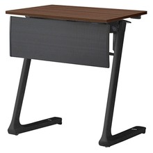 折りたたみテーブル レスパス ブラック幕板付 棚付 650×450mm ［脚：ブラック/天板：ブラックウォールナットD］ THT-064KS1-TY